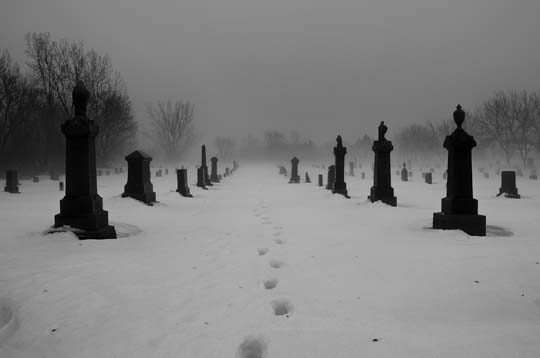 cemetery in winter